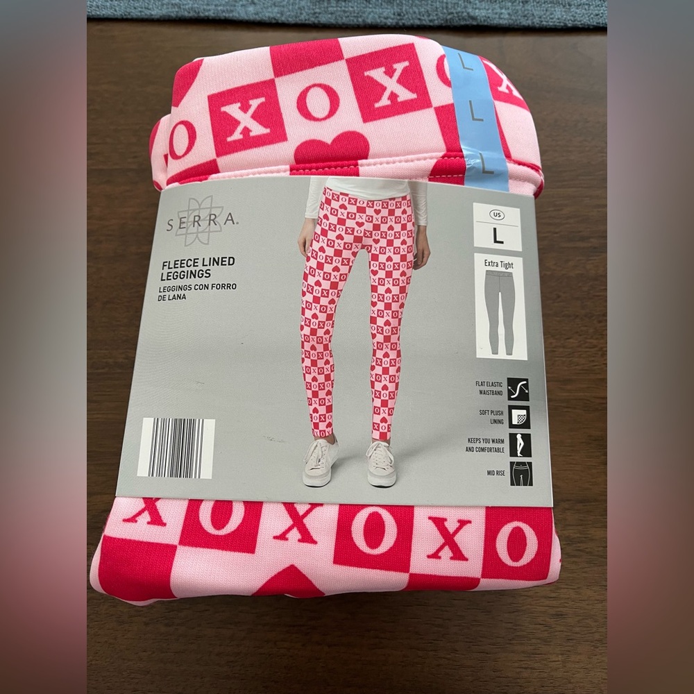 Aldi Fleece Lined Leggings - Red/Pink